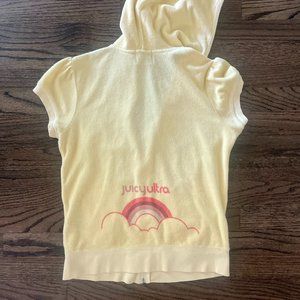 Juicy Couture Sunny Yellow Puff Sleeve Terry Hooded Jacket Size Large